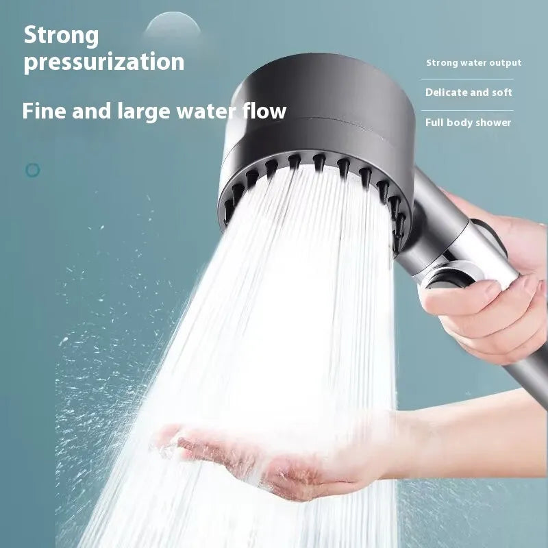 Portable ABS plastic shower head with third gear adjustment for spray modes