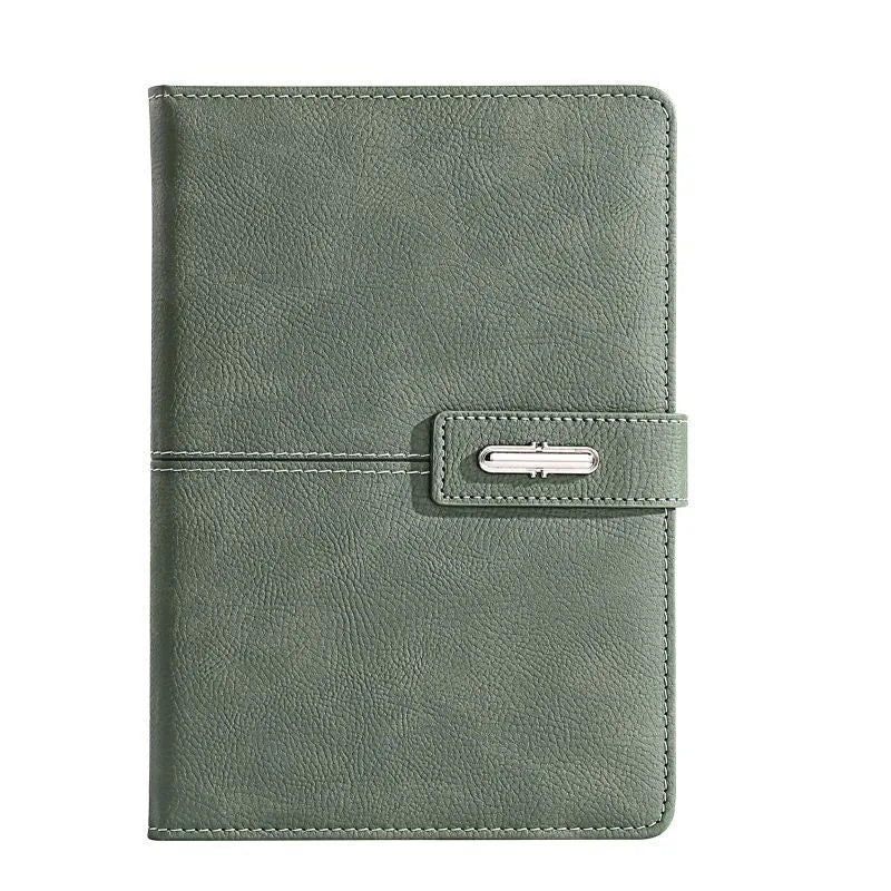 A5 size notebook with PU leather cover in various colours, showing wood-free paper inside.