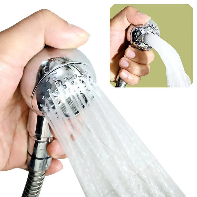Silver ABS plastic pet shower head with gentle flow non-pressurized design