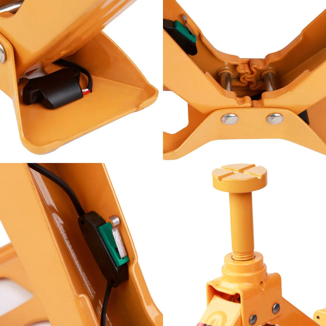 Yellow steel car electric jack set with electric wrench for vehicle lifting