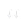 Silver-coloured heart-shaped earrings with three-dimensional glossy design and Korean-style aesthetic