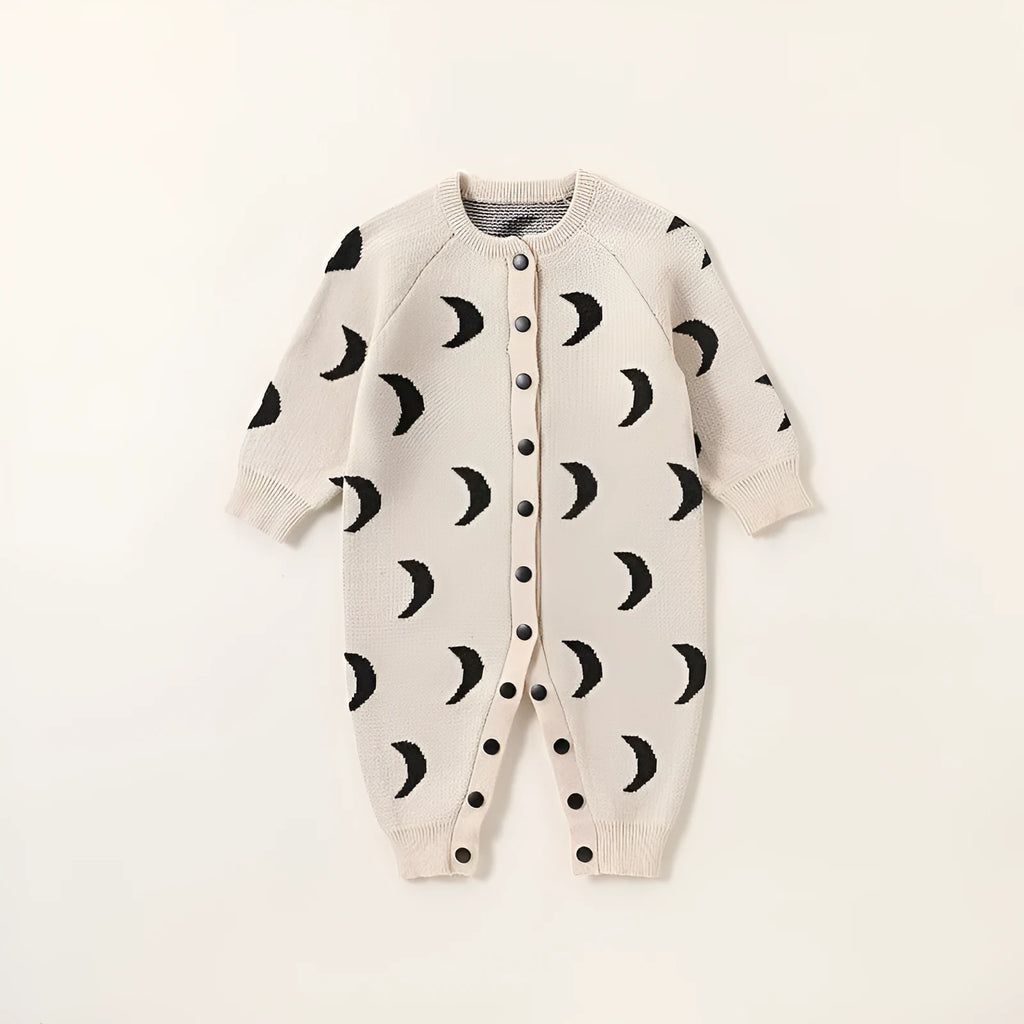 Nordic style cotton baby jumpsuit long sleeve unisex in oatmeal colour