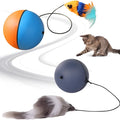 Automatic rolling interactive cat ball toy in grey and blue orange colour options