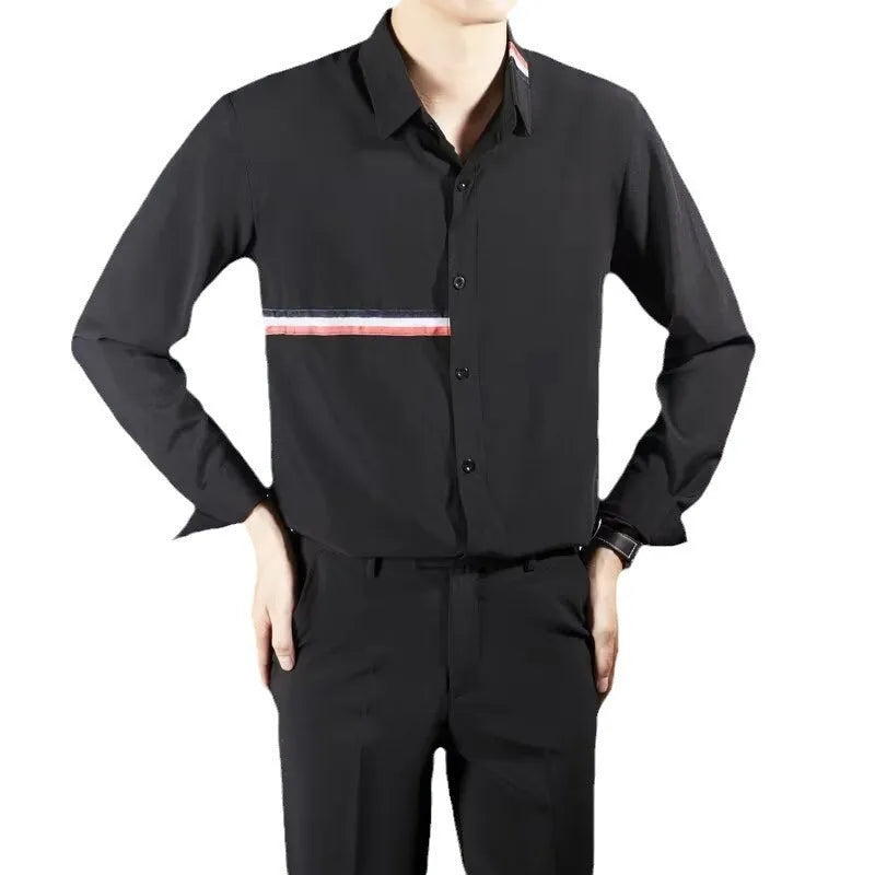 Hong Kong style loose fit cardigan shirt in cotton blend fabric available in multiple colours