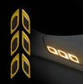 Blue reflective warning tape strips for car bumper and wheel protection measuring 17mm wide