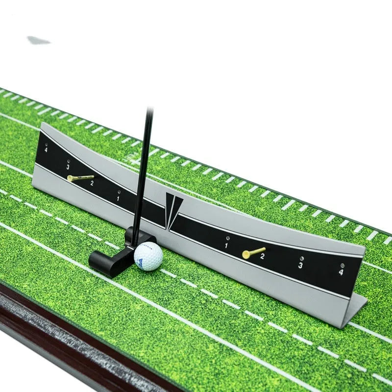 Adjustable golf putting swing balance trainer made from white PVC.