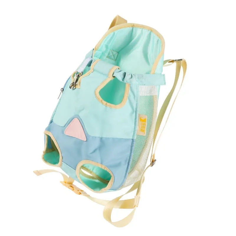 Soft non-woven polyester canvas pet chest backpack for cats in three colour options