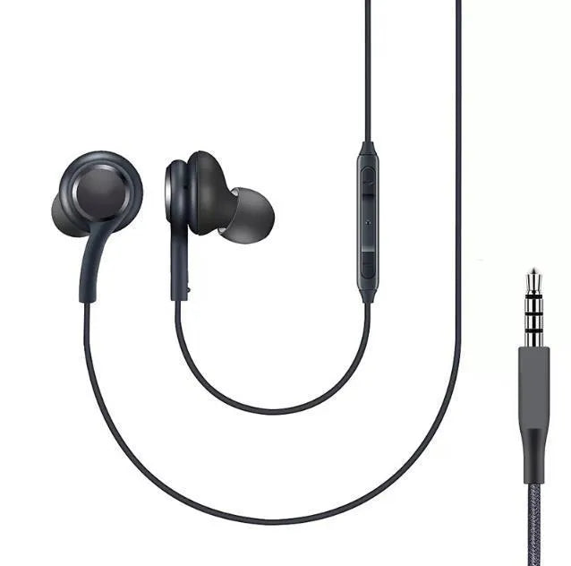 In-ear earphone for S8 S10 Note10 with 3.5mm jack and talk button in black colour