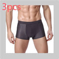 Men's solid-colour modal boxer briefs showing U-convex design and mid-waist fit.