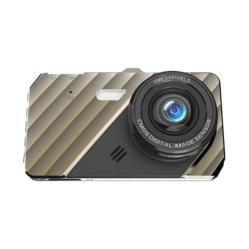 4 inch front and rear dual lens dashboard camera with touch screen display