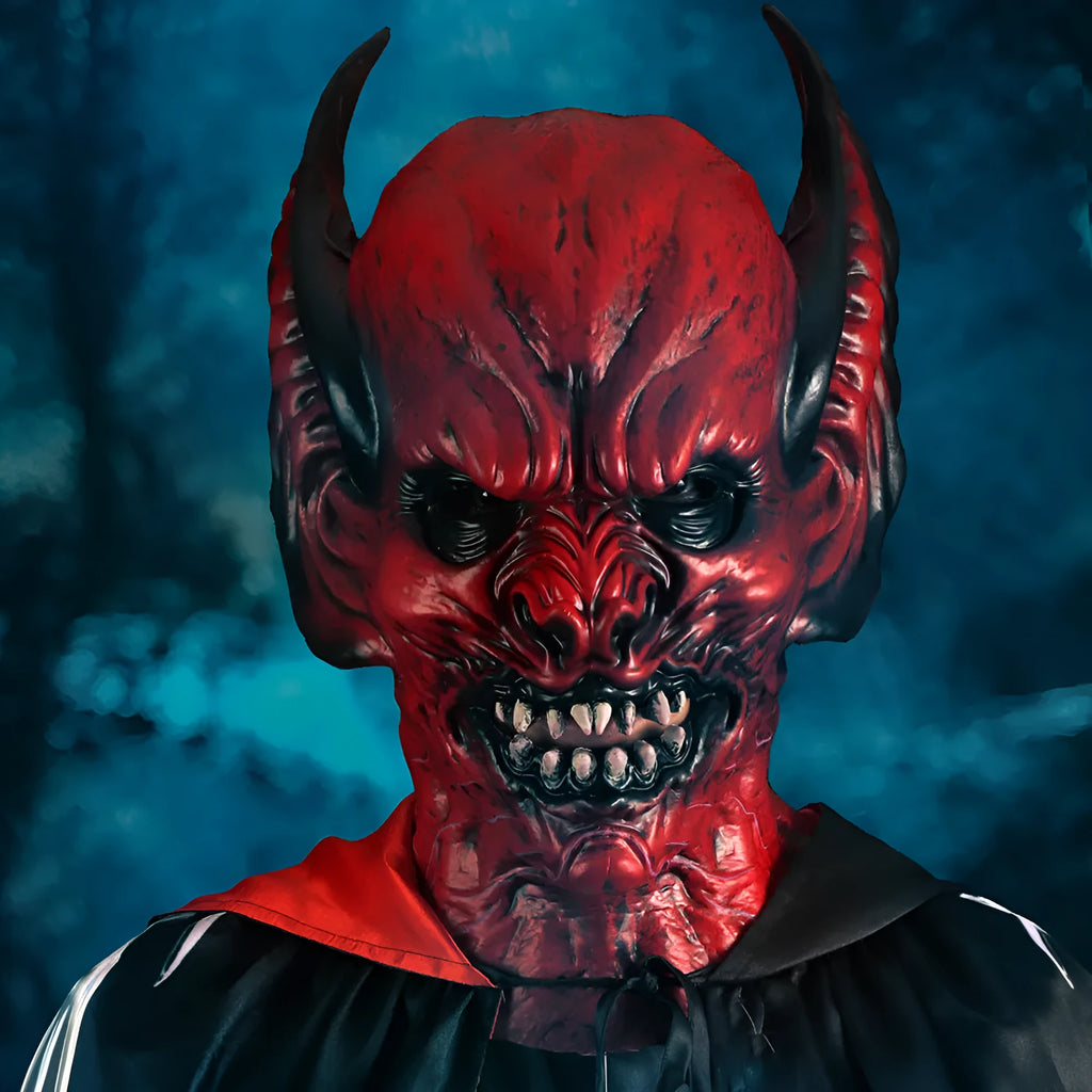 Red bat horror costume party hood mask for Halloween and festival dress up events