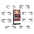 Eight pairs of bat and spider design eyeliner stickers for decorative Halloween makeup