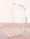 Transparent acrylic bookshelf displaying books with smooth polished edges