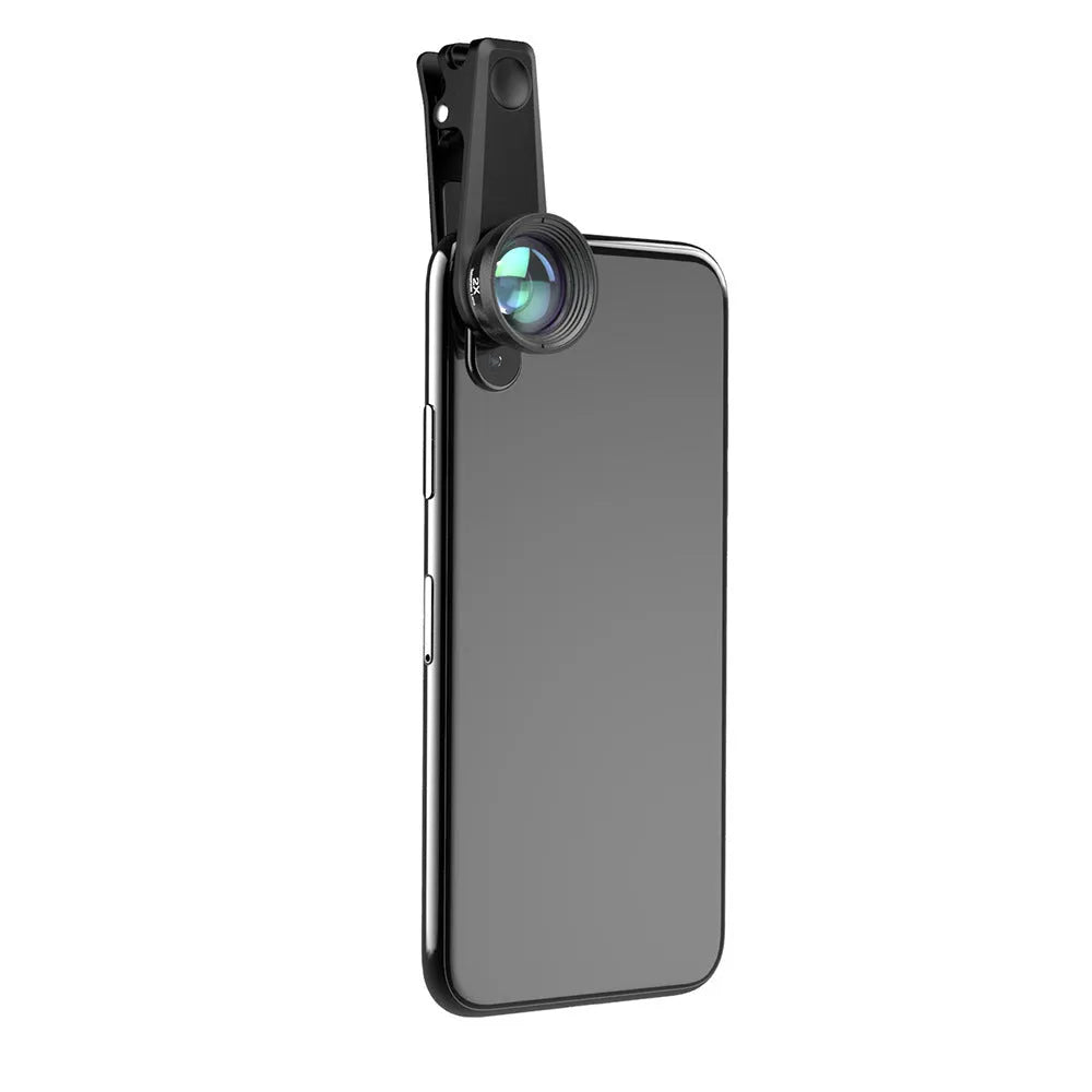 6-in-1 universal smartphone camera lens kit with aluminium housings and clip mount