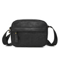 Men's retro style paper crossbody bag in black, brown, and silver colour options.