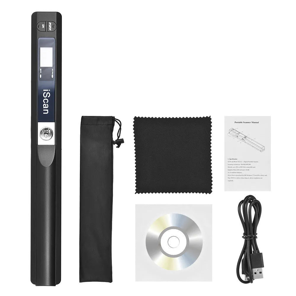 Handheld Bluetooth scanner in plastic housing showing black, blue, green, red, and silver colour options