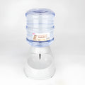 Automatic pet feeder and drinker combo set with plastic feeding trough and drinking trough for cats and dogs