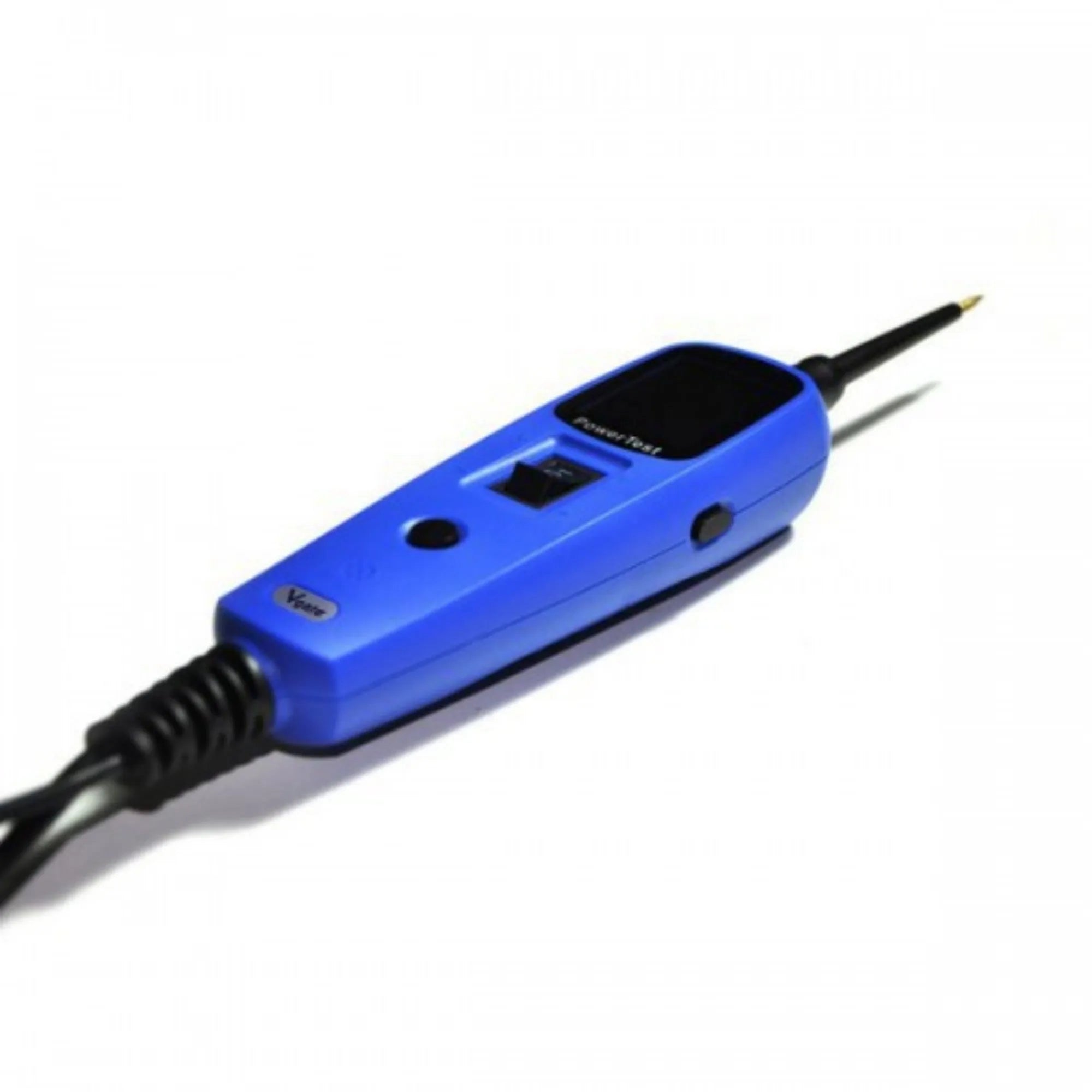 Blue PT150 automotive power circuit test pen with colour display, cables, and protective blow moulded case.