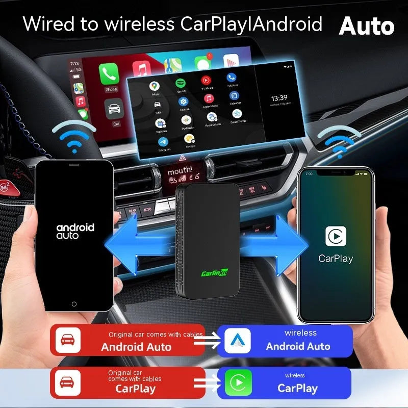 Car audio and video entertainment box with dimensions 76mm by 43mm showing data cable connections