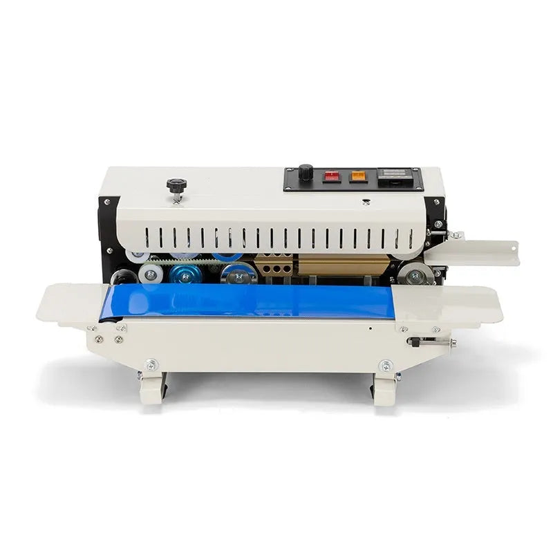 Small portable steel hand-operated sealing machine with a date print mechanism