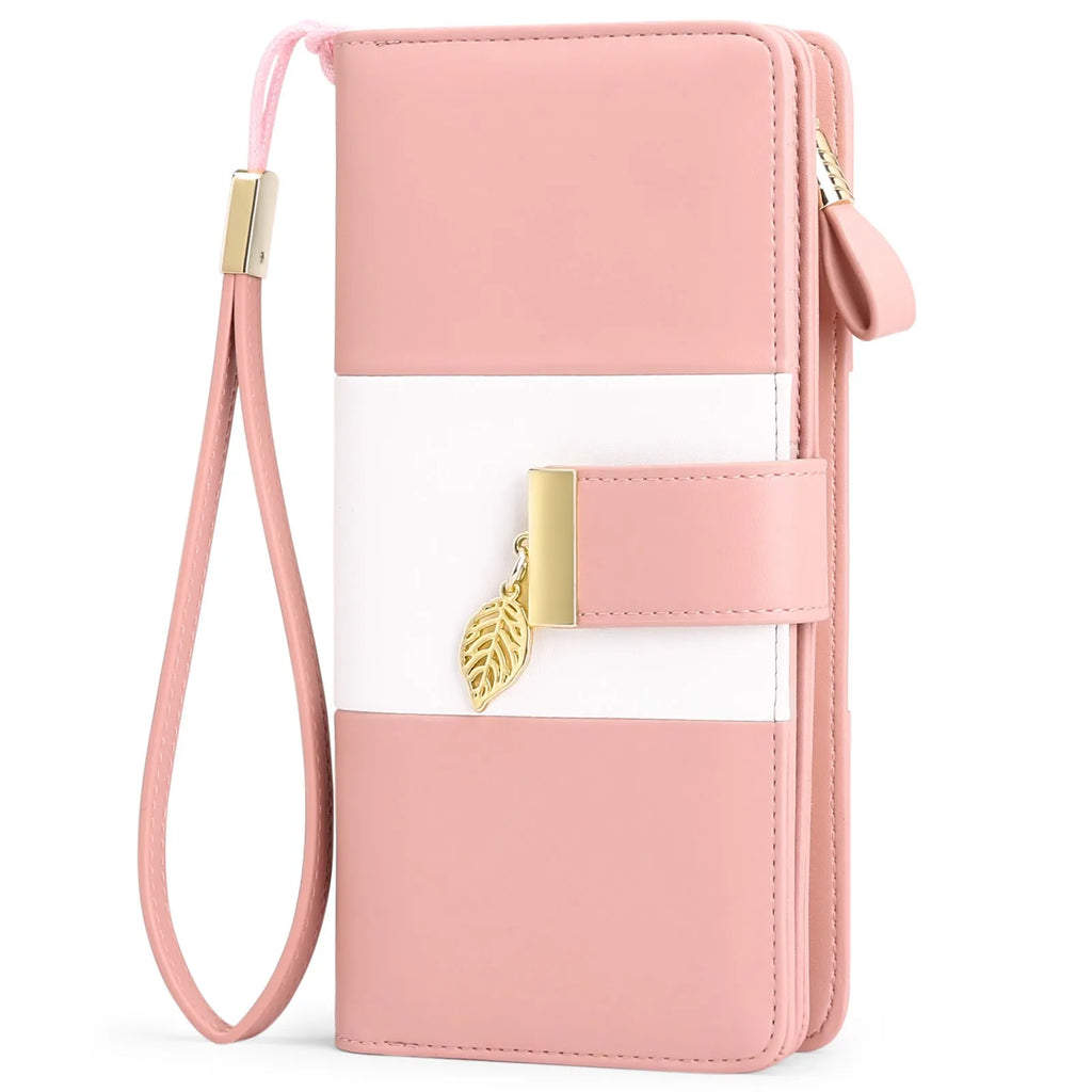 Midnight black anti-theft clutch handbag with lock, shown with dimensions 19.5 by 10.5 cm.