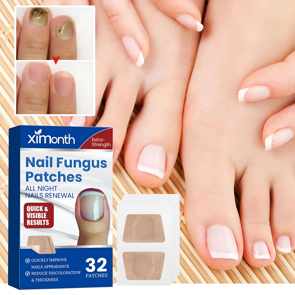 Box of 32 nail care repair adhesive bandages with glycerin and vitamin E