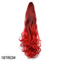 55cm colourful gradient clip ponytail wig in black deep granny grey for ladies, high temperature wire roll-style mechanism