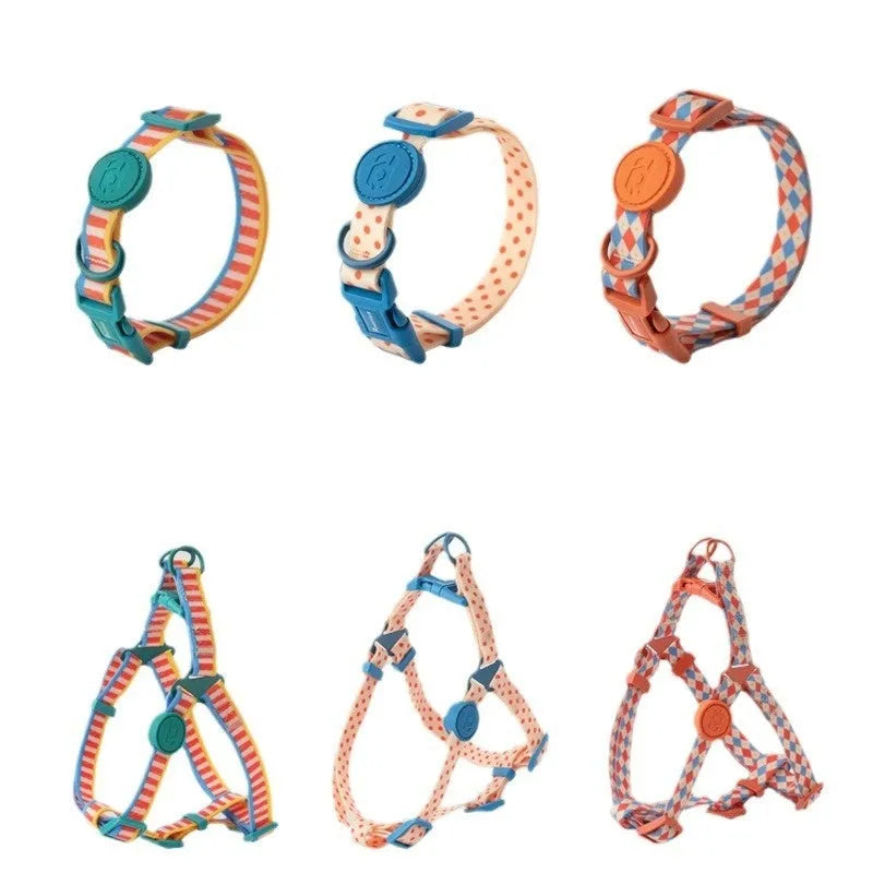 Retro record hand holding rope collar vest for small medium dogs multiple colours