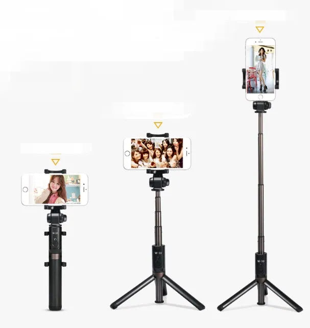 Aluminium alloy Bluetooth selfie stick tripod with remote control in black, pink, or white