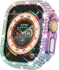 Full diamond cut-out PC smart watch protective case for 49mm iWatch in transparent colour
