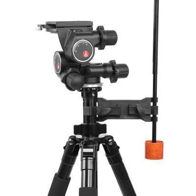 Black ABS plastic umbrella clip for camera tripods with adjustable screw clamp mechanism