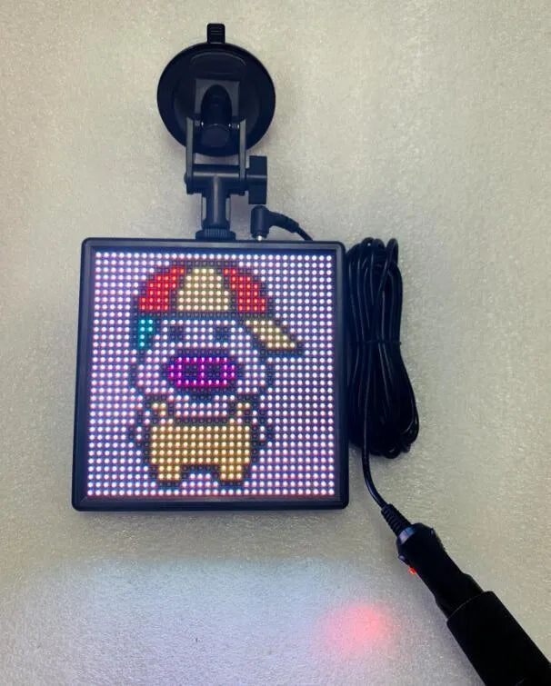 32x32 Bluetooth LED car display screen with aluminium frame and RGB lights