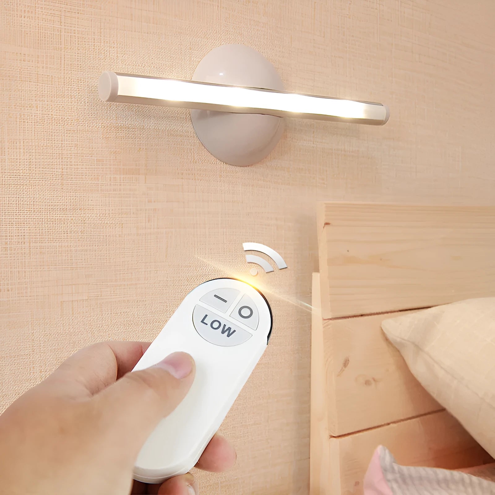 LED night light mirror lamp with remote control for cabinet installation