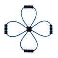 Blue or red eight-character shoulder fitness puller with TPR cross-tension device for female users.