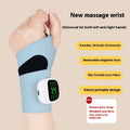 Tendon sheath adjustable hand massage instrument with wrist strap in beige, blue, navy blue or heated Lycra options.