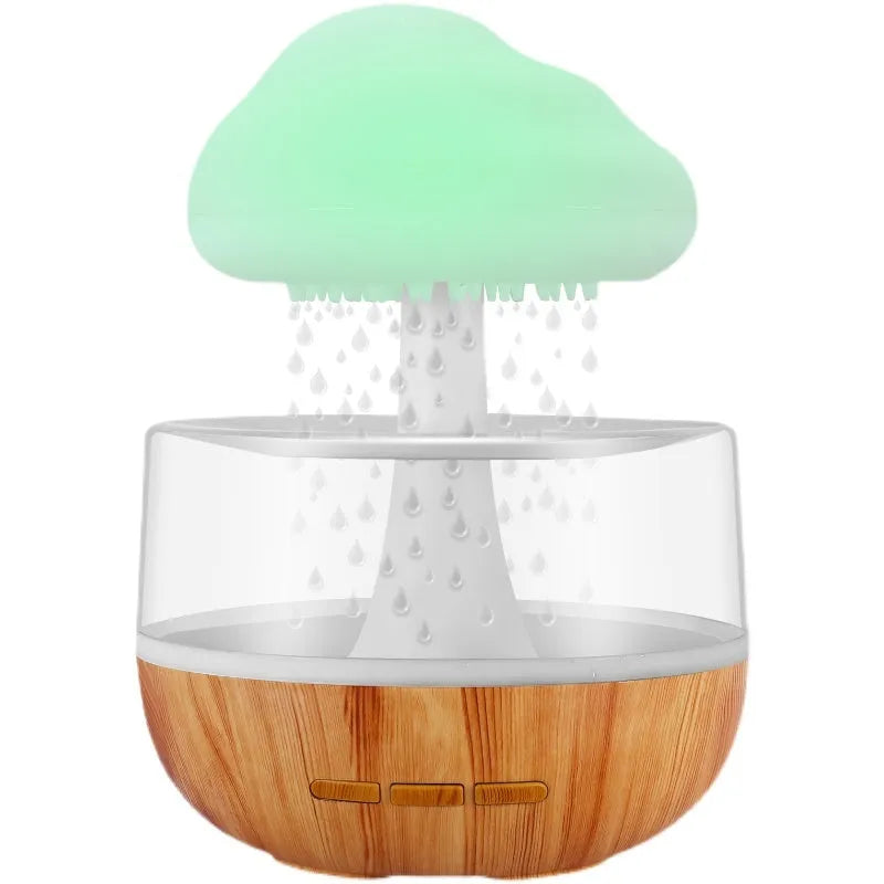 White cloud humidifier with LED night lights and USB charging cable