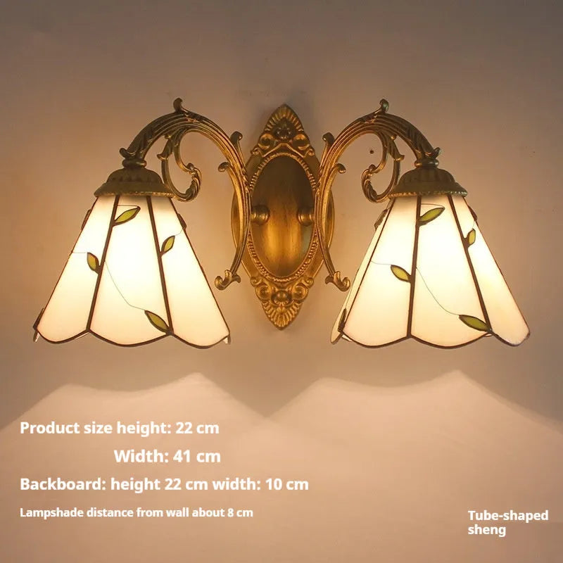 American mirror headlight bathroom lamp oval mermaid design white or leaves style wall mounted LED compatible