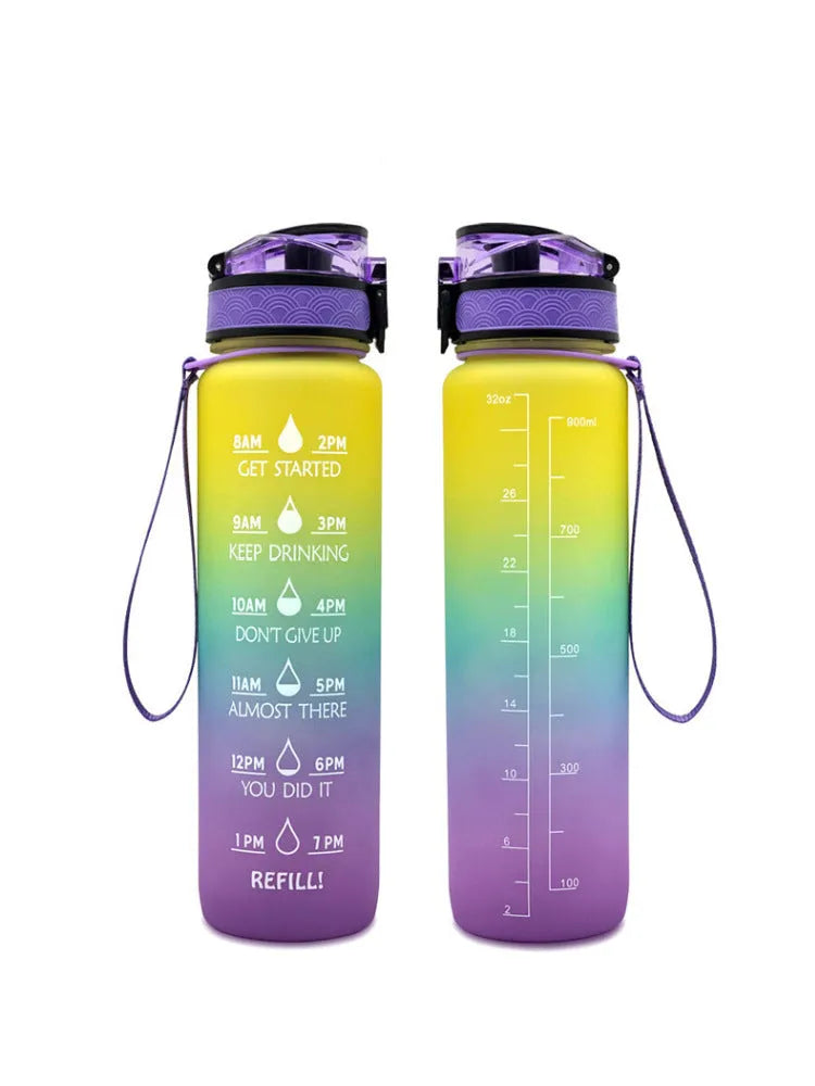 Clear 1000ml Tritan sports water bottle with infuser and BPA-free plastic construction