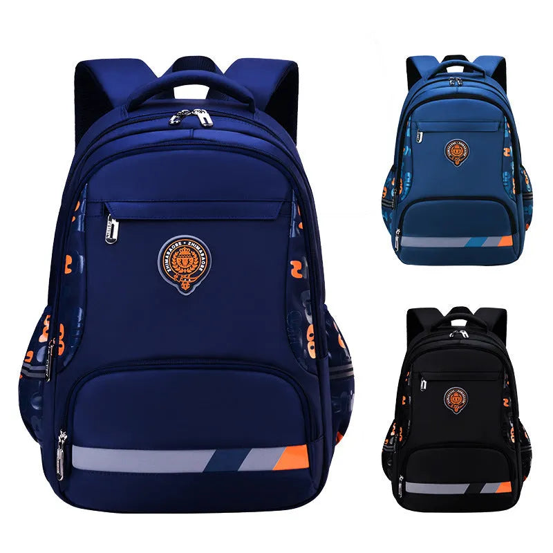 Sesame Baby children's school bag in black, green, and royal blue made from high density nylon