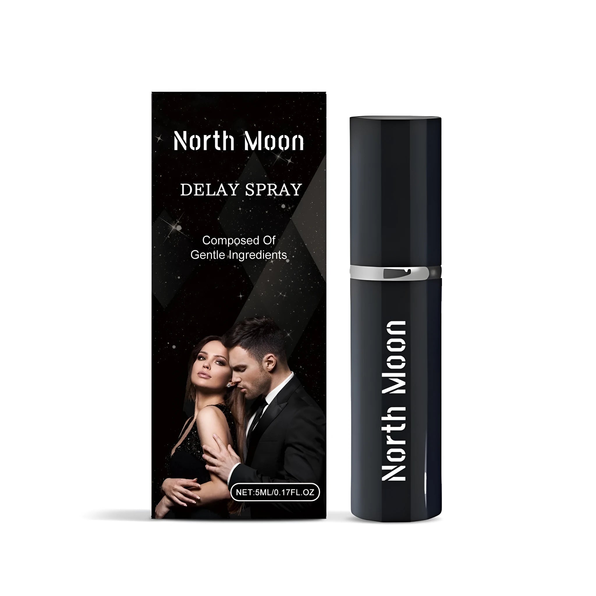 5ml bottle of men's delayed spray with turmeric and ginger extract.