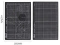 Double-sided A3 self-healing cutting mat with centimetre grid lines in green, black, or grey