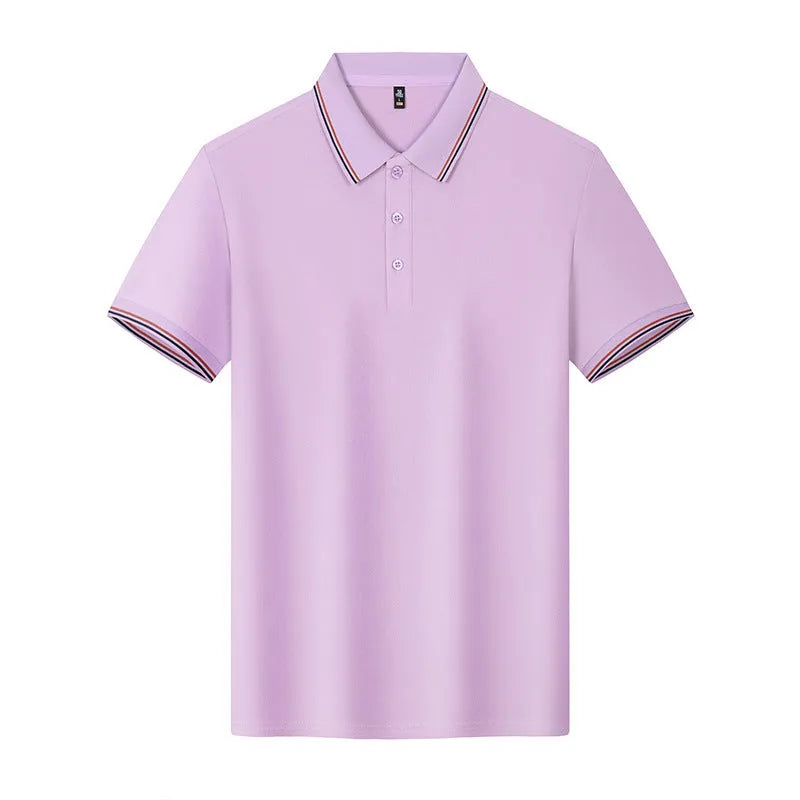 Solona ice-feeling short sleeve polo shirt in light blue, shown flat, highlighting straight cut and fabric texture.