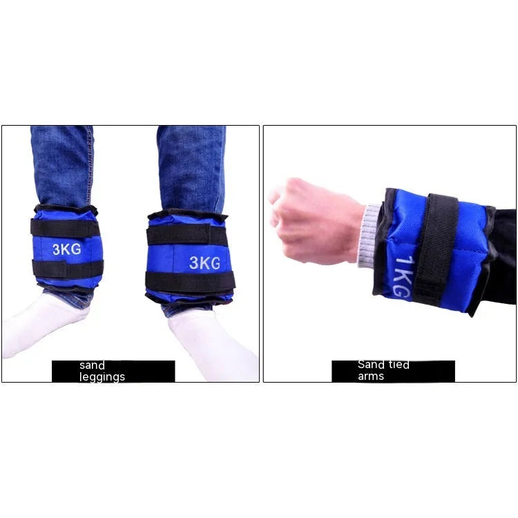 A pair of Oxford cloth legging sandbags for athletic training in various weight options
