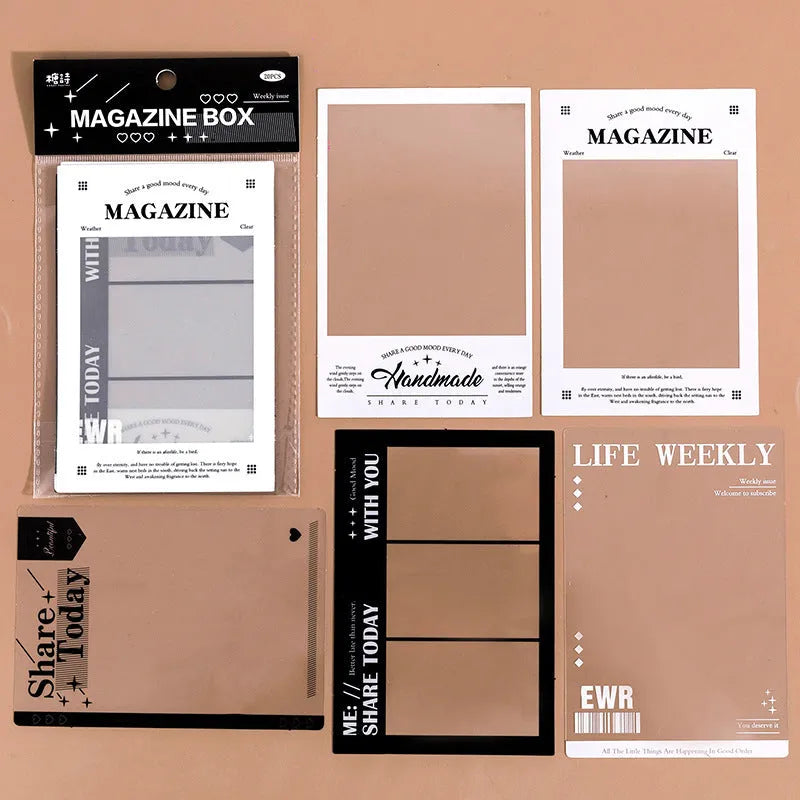 15 retro frame decorative stickers with transparent backing for journals and scrapbooks