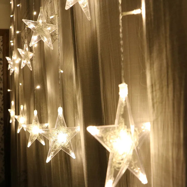 Heart Star LED small lantern with 20 LED beads flashing light warm white mode EU plug decorative