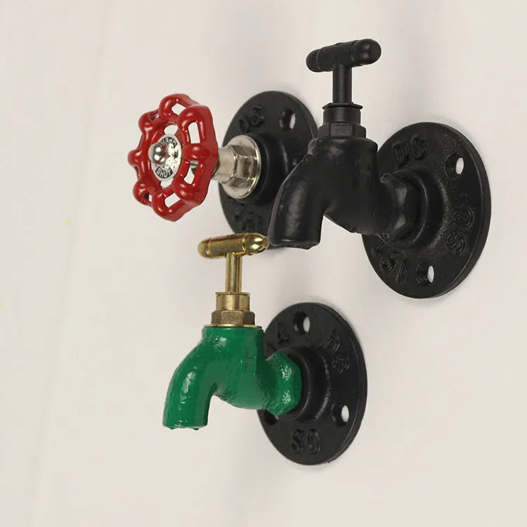 Water pipe style metal wall hanging hook in polished finish for towel organisation