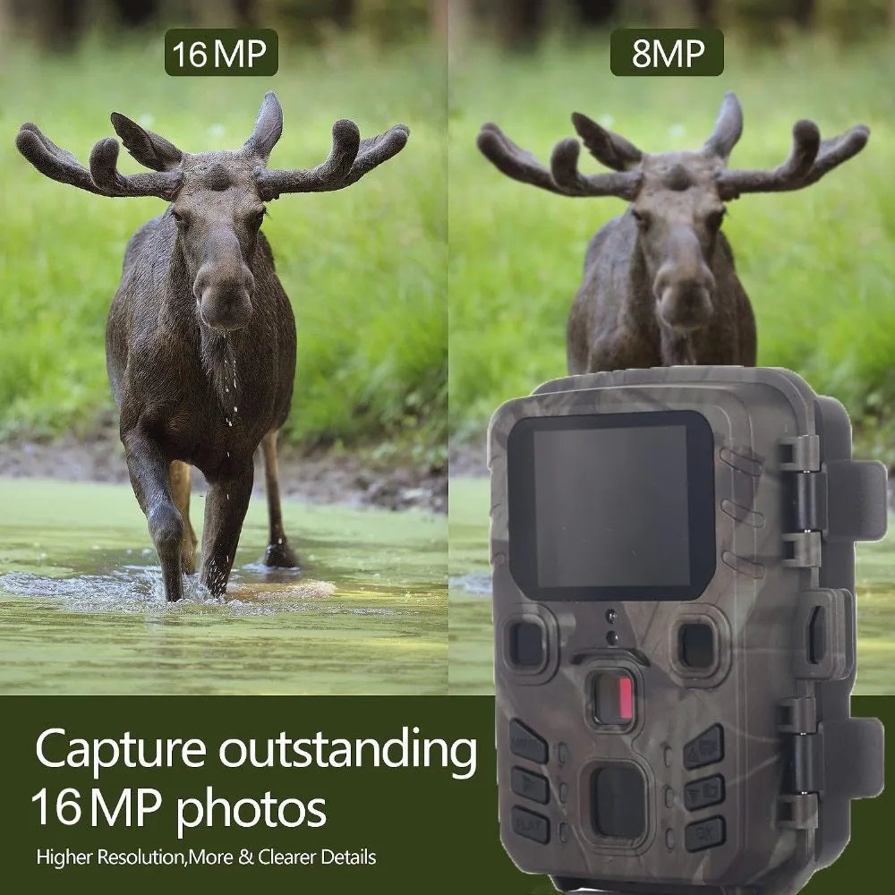 Black plastic infrared night vision monitor with 12MP sensor and TF card slot