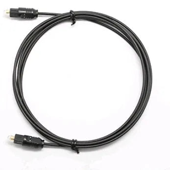OD2.2 digital audio optical fibre cable with PVC jacket shown alongside length options