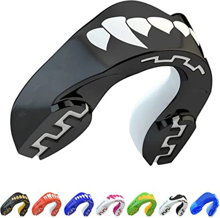 Adult boxing mouthguard with printed teeth design for martial arts protection
