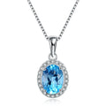 925 sterling silver blue topaz jewellery set with geometric design including earrings, necklace, ring and pendant
